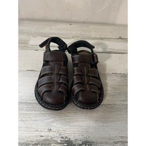 Outland  boys brown Velcro strap closed toe sandals size 12M